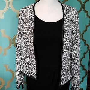 Bobeau Black, White & Gold Cardigan